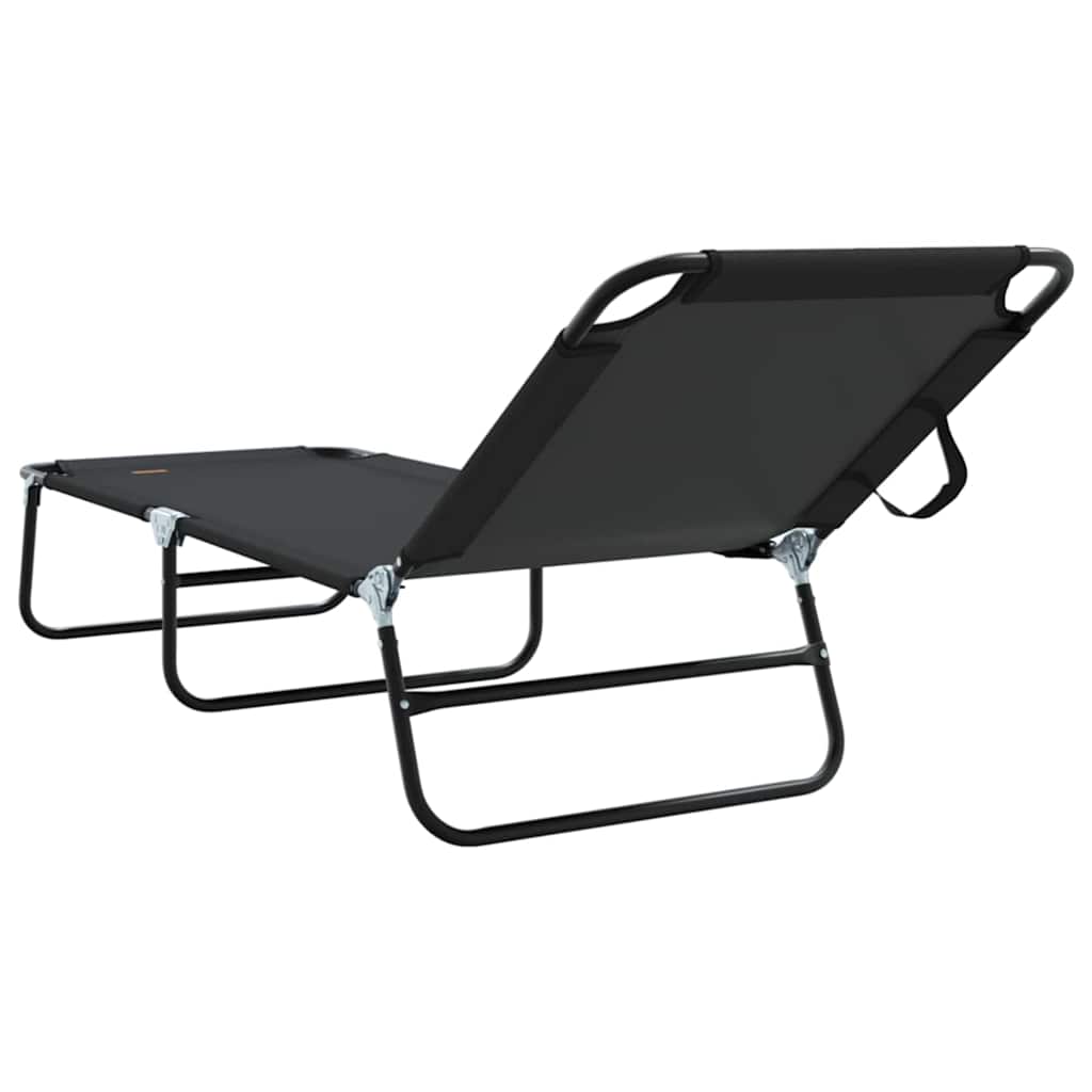 Klappbare Sonnenliege Schwarz 188 x 57 x 86,5 cm Polyester