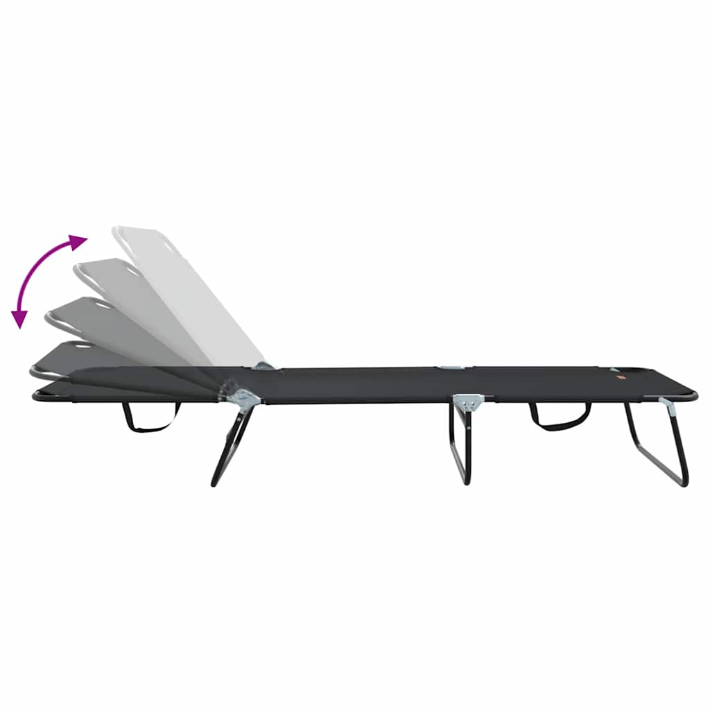 Klappbare Sonnenliege Schwarz 188 x 57 x 86,5 cm Polyester