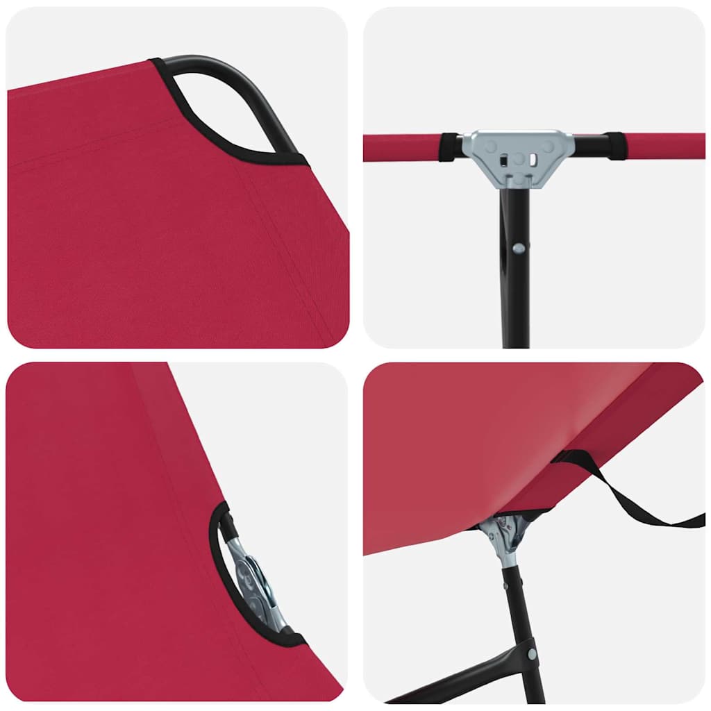 Klappbare Sonnenliege Rot 188 x 57 x 86,5 cm Polyester