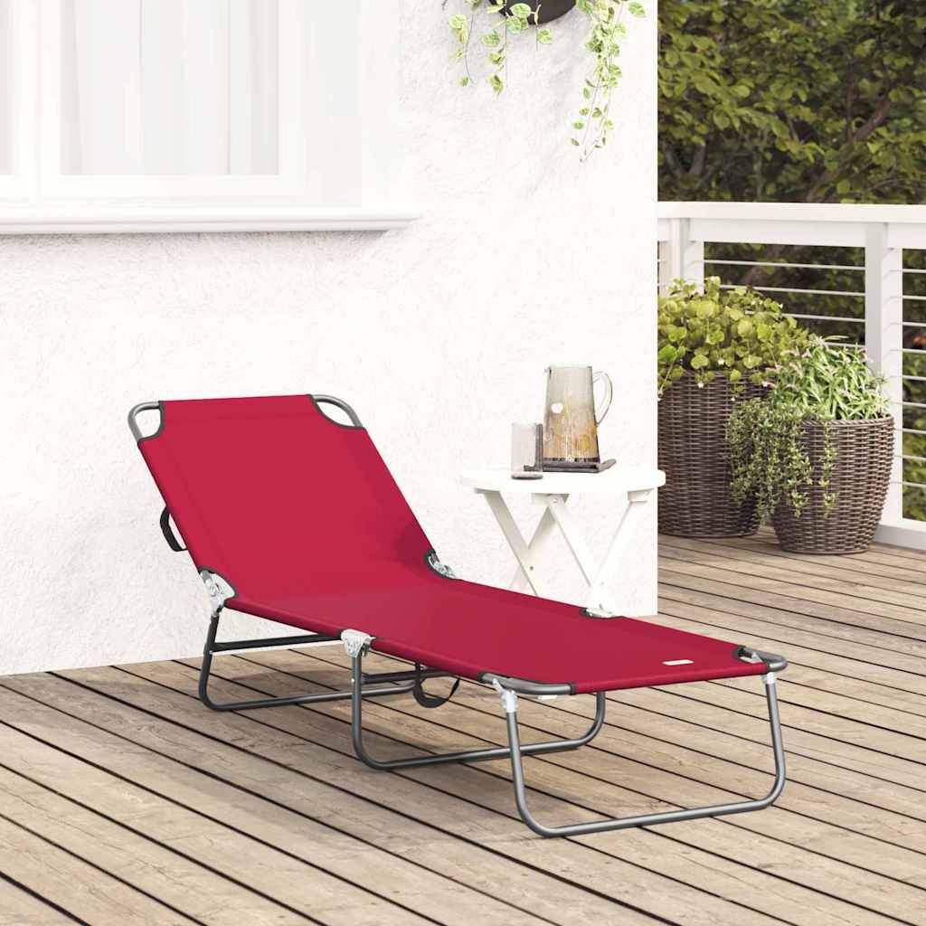 Klappbare Sonnenliege Rot 188 x 57 x 86,5 cm Polyester