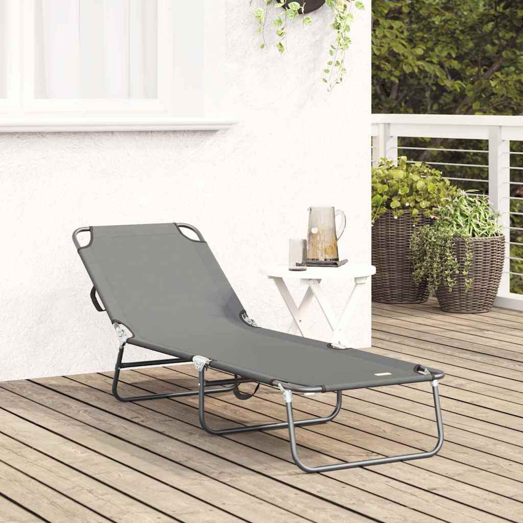 Klappbare Sonnenliege Grau 188 x 57 x 86,5 cm Polyester