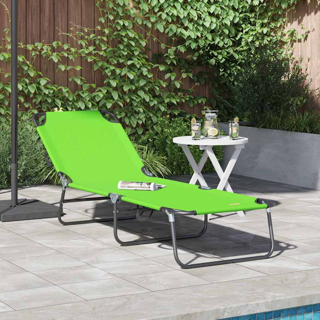 Klappbare Sonnenliege Grün 188 x 57 x 86,5 cm Polyester