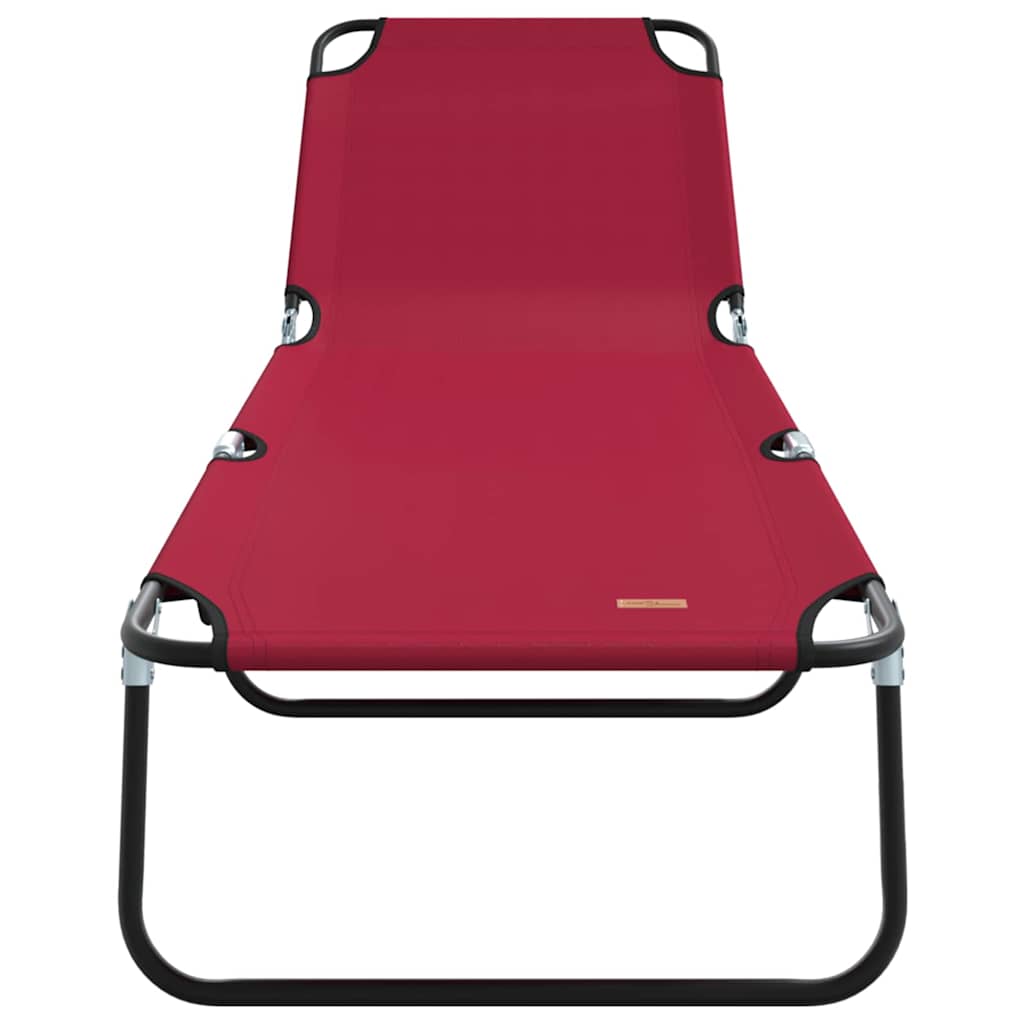 Klappbare Sonnenliege 2 pcs Rot 188 x 57 x 86,5 cm Polyester