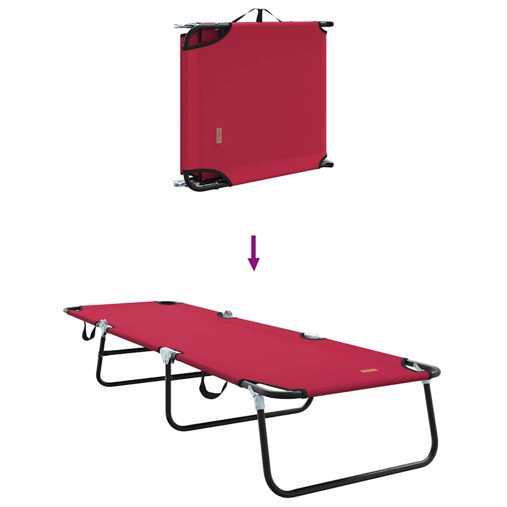 Klappbare Sonnenliege 2 pcs Rot 188 x 57 x 86,5 cm Polyester