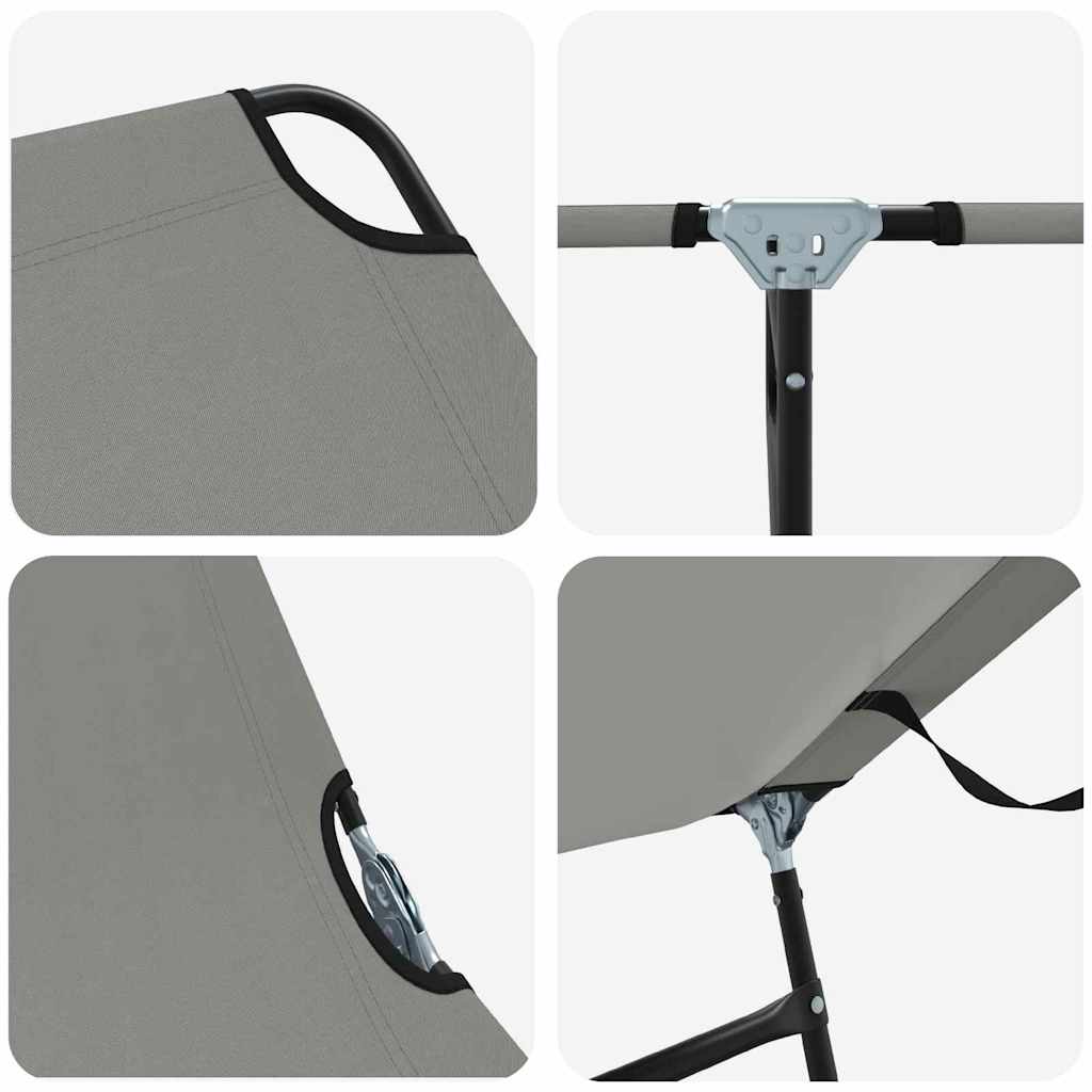 Klappbare Sonnenliege 2 pcs Grau 188 x 57 x 86,5 cm Polyester