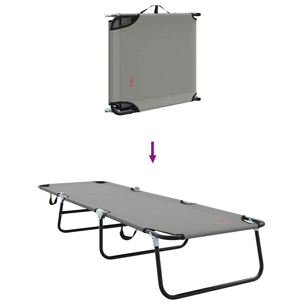 Klappbare Sonnenliege 2 pcs Grau 188 x 57 x 86,5 cm Polyester