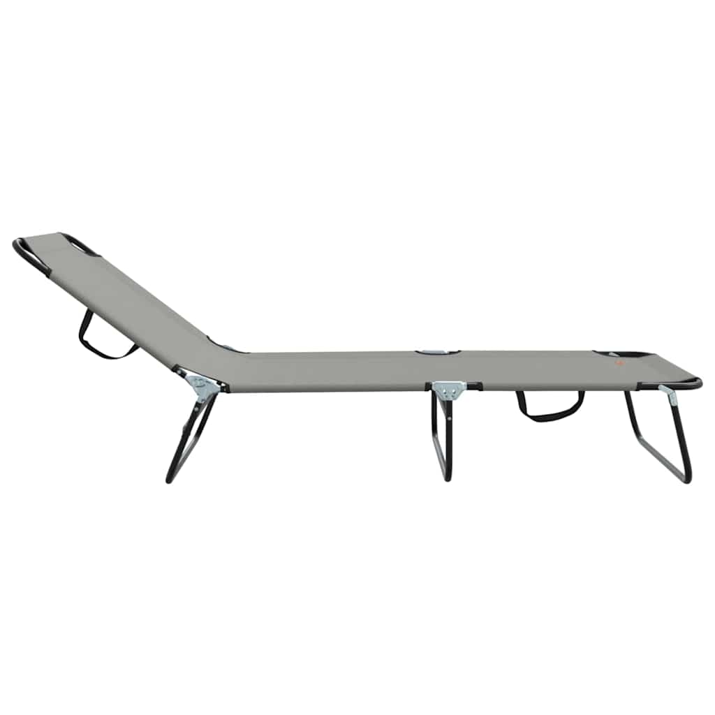 Klappbare Sonnenliege 2 pcs Grau 188 x 57 x 86,5 cm Polyester