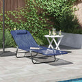 Klappbare Sonnenliege Marineblau 182 x 55 x 85,5 cm Textilene
