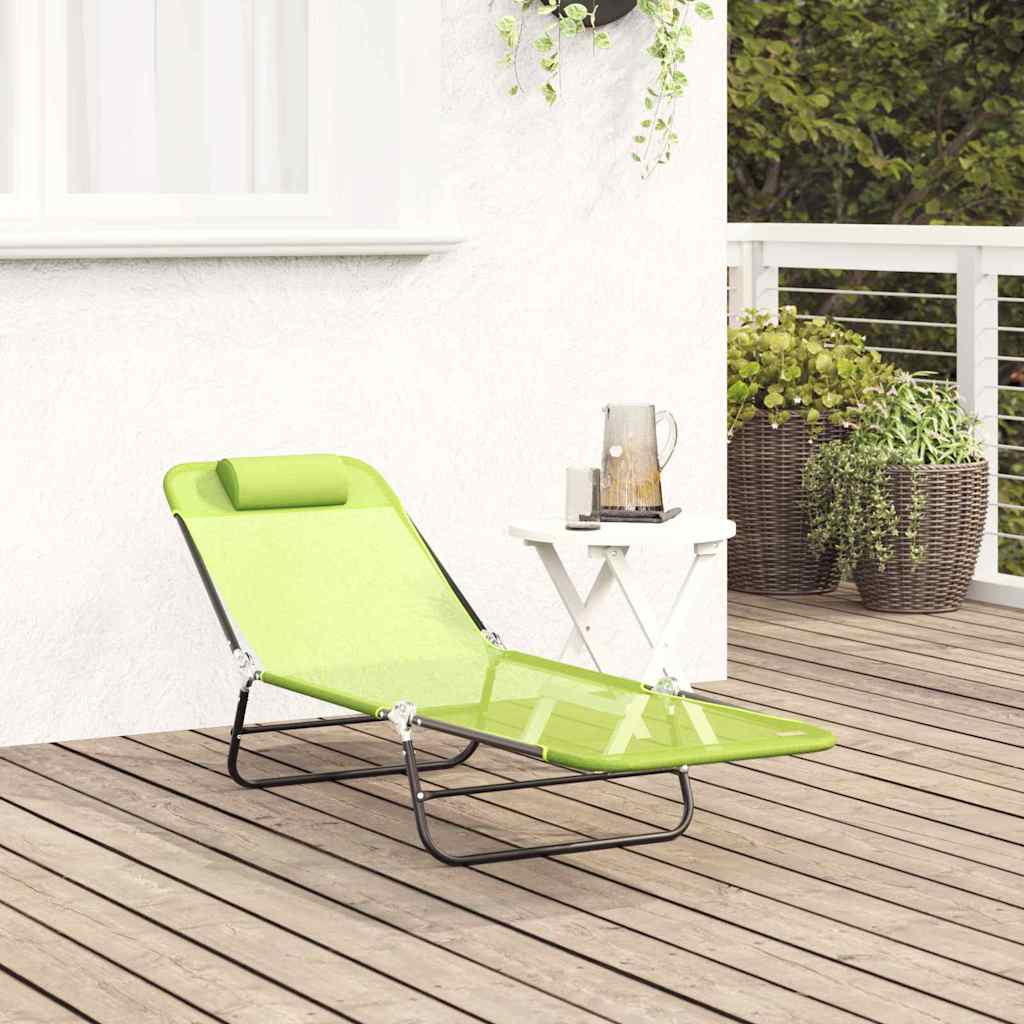 Klappbare Sonnenliege Grün 182 x 55 x 85,5 cm Textilene