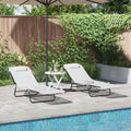Klappbare Sonnenliege 2 pcs Creme 182 x 55 x 85,5 cm Textilene