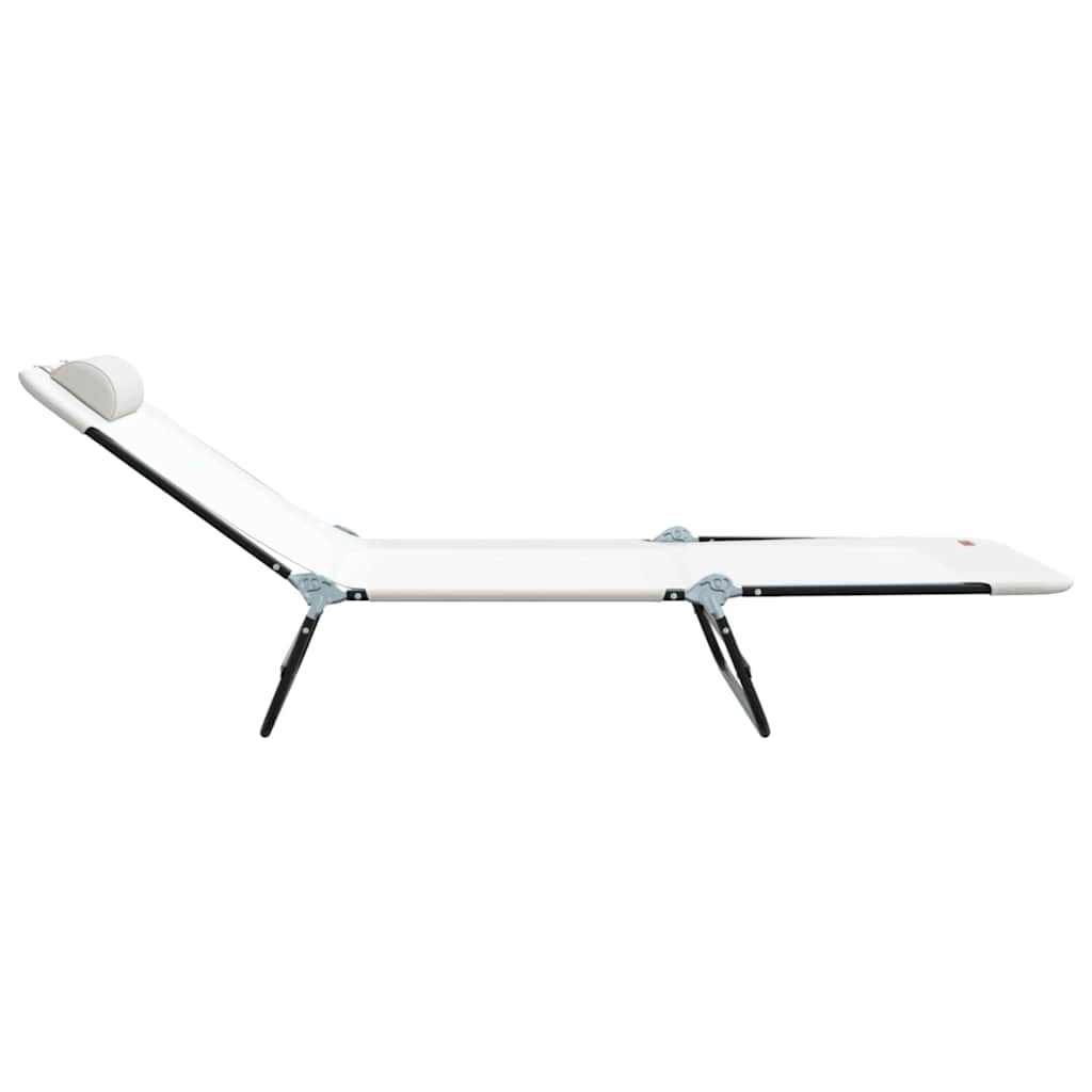 Klappbare Sonnenliege 2 pcs Creme 182 x 55 x 85,5 cm Textilene