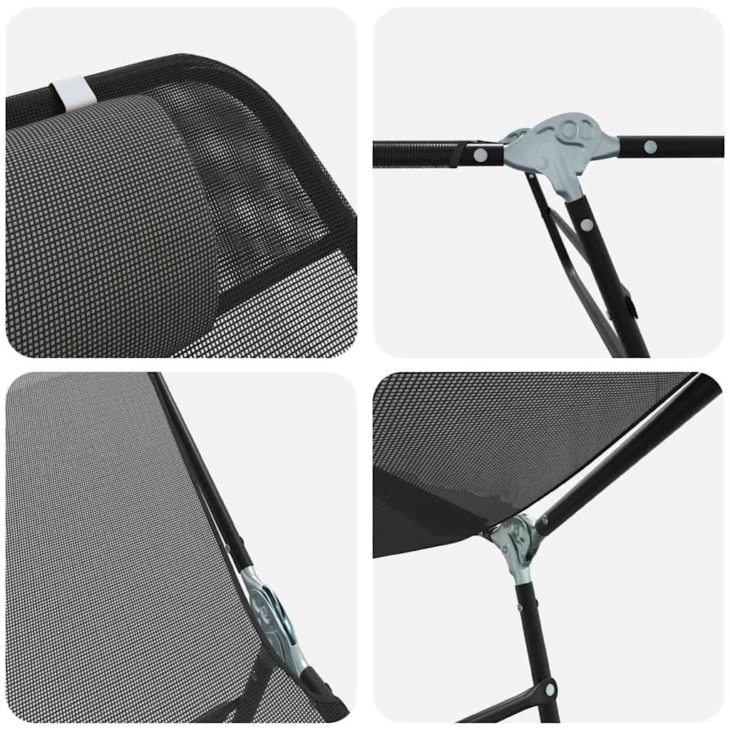 Klappbare Sonnenliege 2 pcs Schwarz 182 x 55 x 85,5 cm