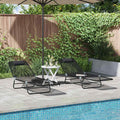 Klappbare Sonnenliege 2 pcs Schwarz 182 x 55 x 85,5 cm