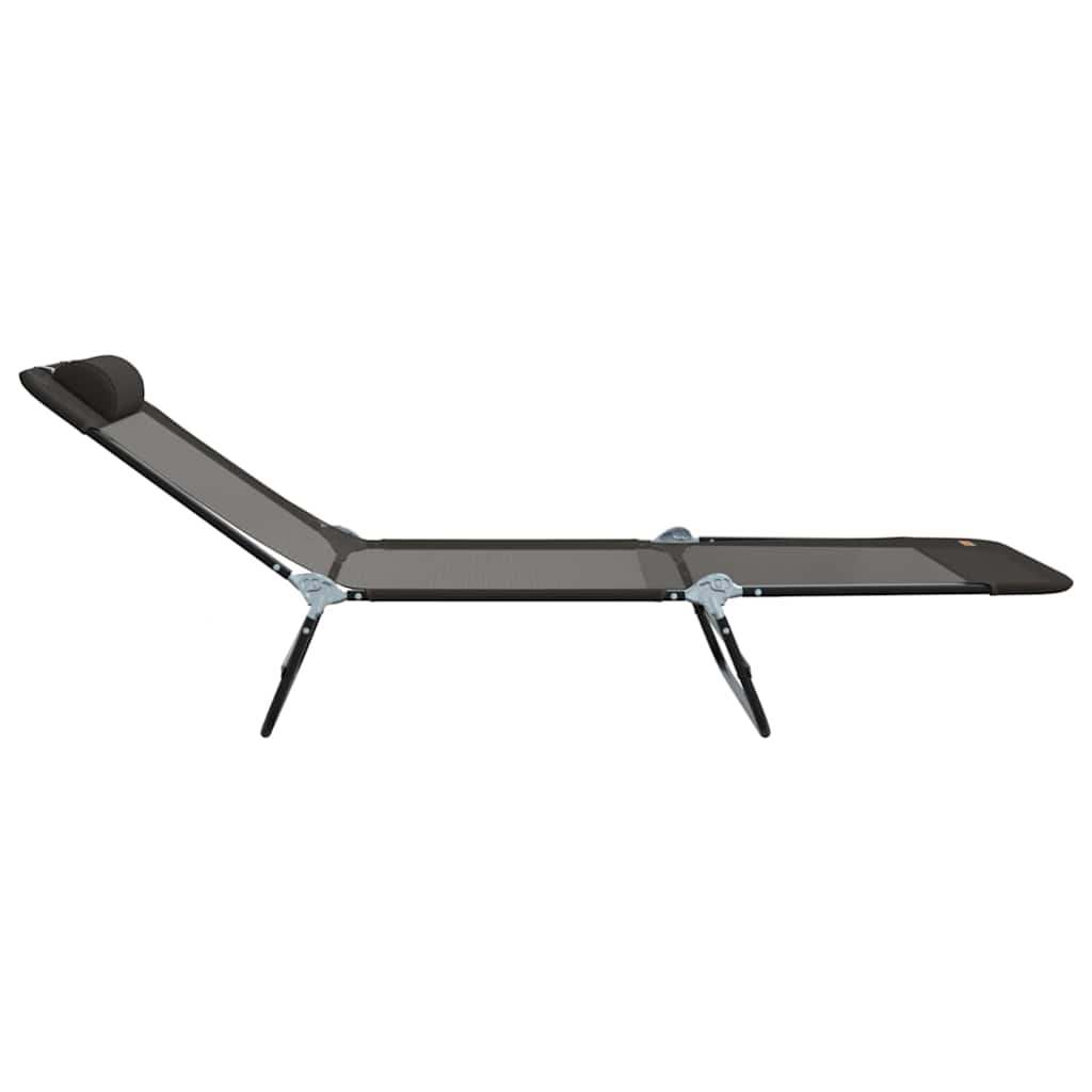 Klappbare Sonnenliege 2 pcs Schwarz 182 x 55 x 85,5 cm