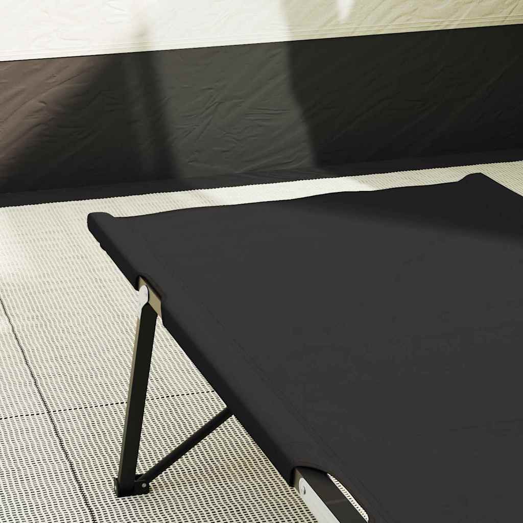 Klapp Schlafbett fürs Camping Schwarz 206 x 76 x 74 cm