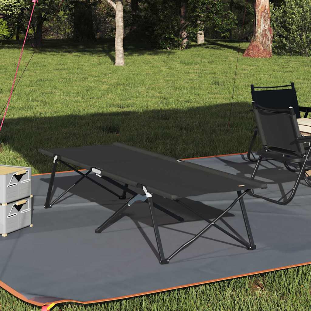 Klapp Schlafbett fürs Camping Schwarz 206 x 76 x 74 cm