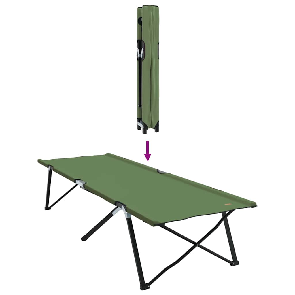 Klapp Schlafbett fürs Camping Grün 206 x 76 x 74 cm