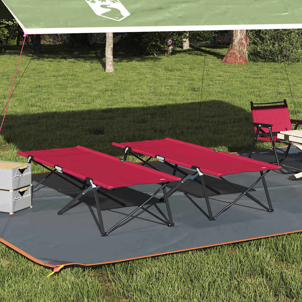 Klapp Schlafbett fürs Camping 2 pcs Rot 206 x 76 x 74 cm