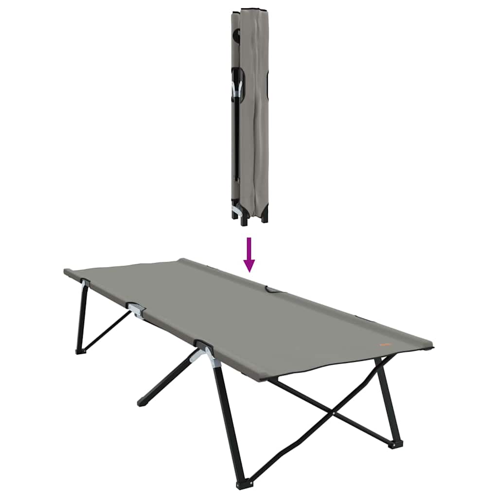 Klapp Schlafbett fürs Camping 2 pcs Grau 206 x 76 x 74 cm
