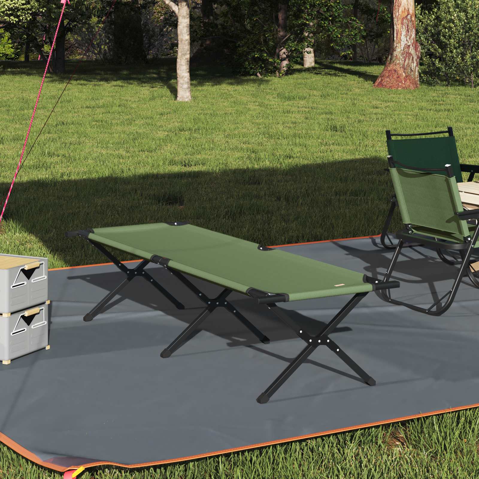 Klapp Schlafbett fürs Camping Grün 193 x 69 x 45 cm