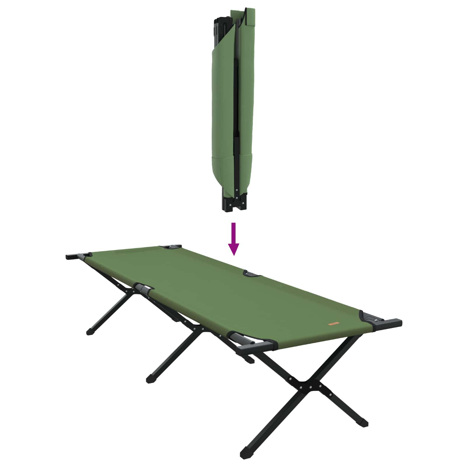 Klapp Schlafbett fürs Camping Grün 193 x 69 x 45 cm
