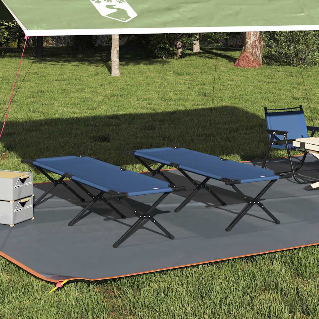 Klapp Schlafbett fürs Camping 2 pcs Blau 193 x 69 x 45 cm