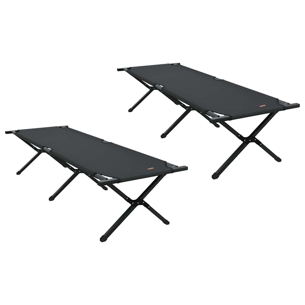 Klapp Schlafbett fürs Camping 2 pcs Schwarz 193 x 69 x 45 cm
