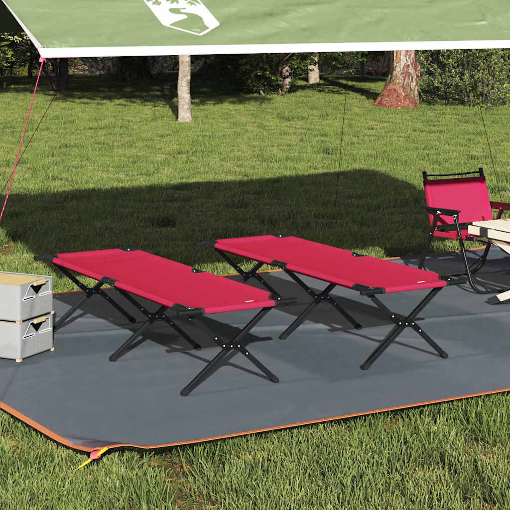 Klapp Schlafbett fürs Camping 2 pcs Rot 193 x 69 x 45 cm