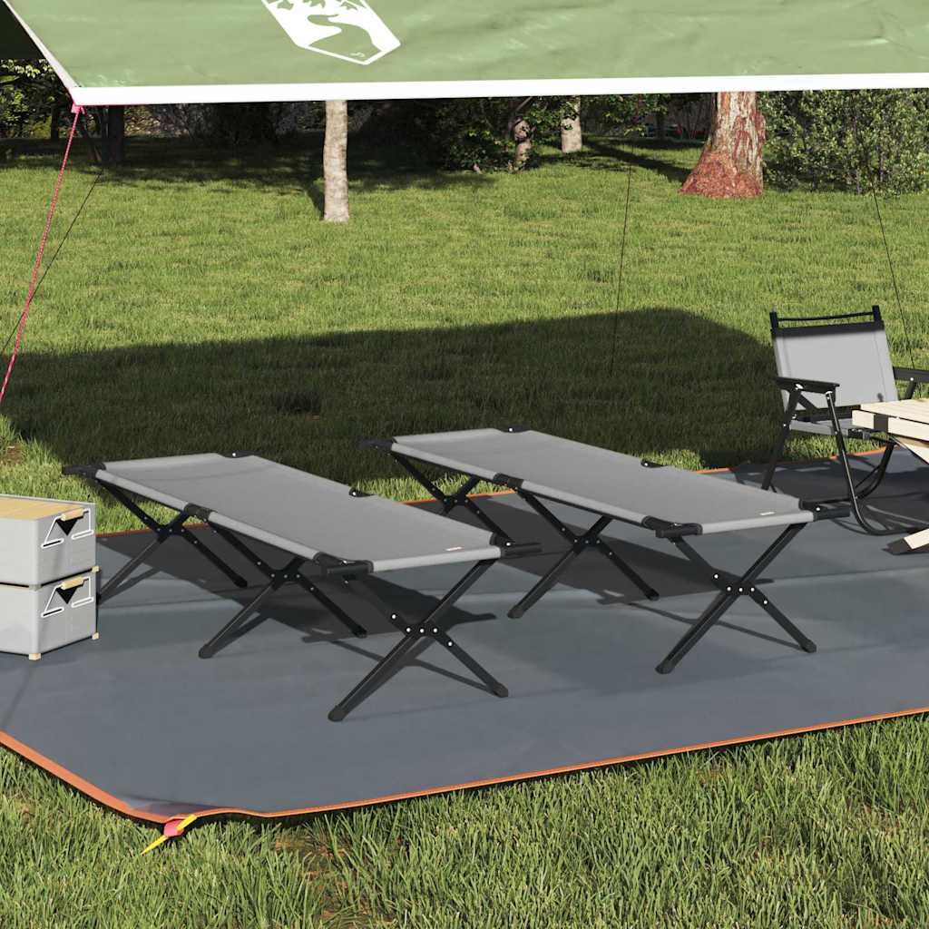 Klapp Schlafbett fürs Camping 2 pcs Grau 193 x 69 x 45 cm