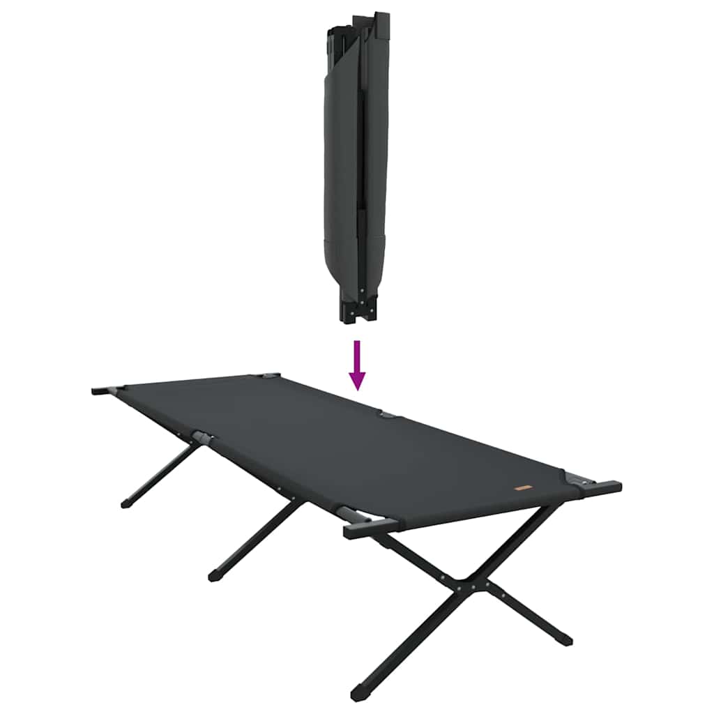 Klapp Schlafbett fürs Camping Schwarz 210 x 80 x 46 cm