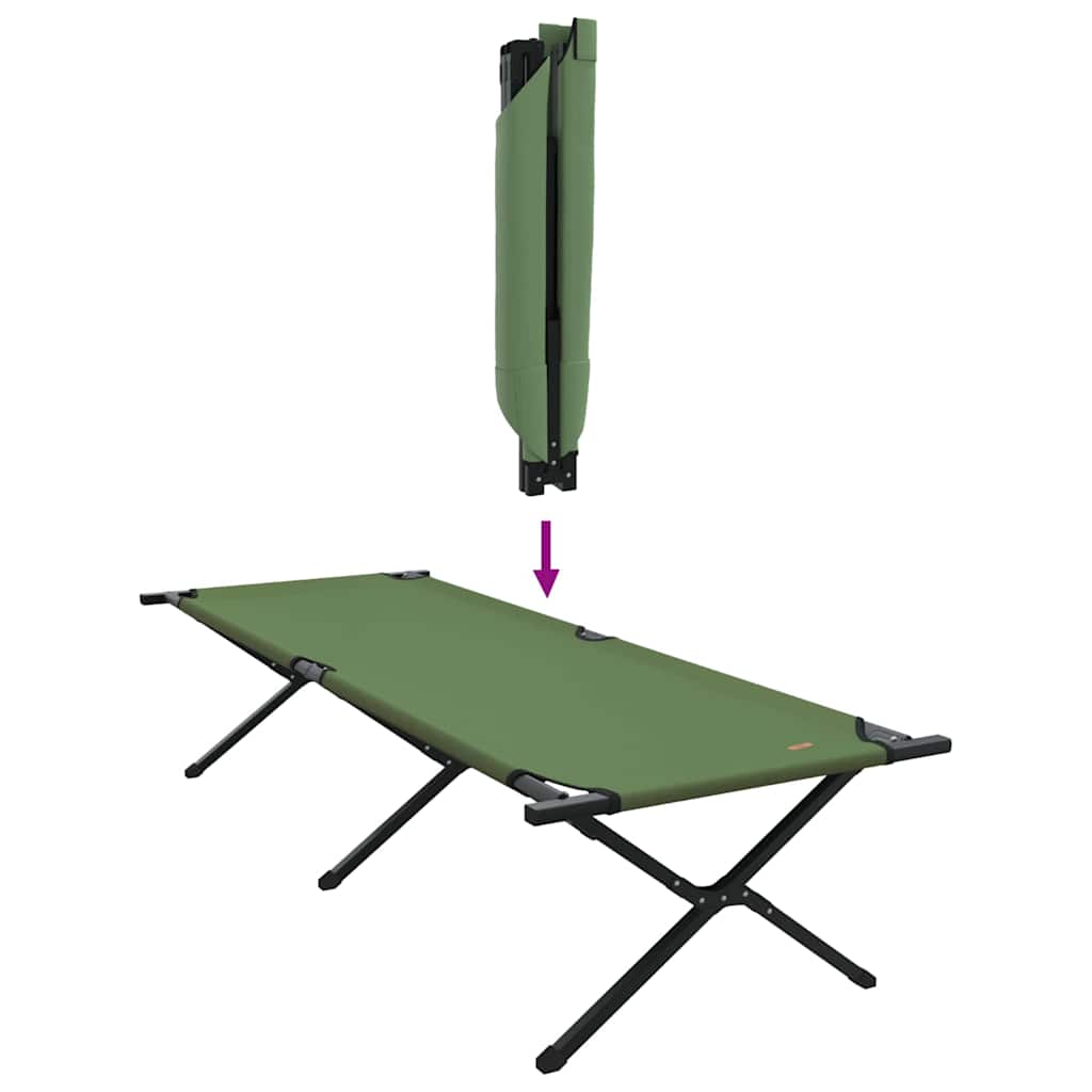 Klapp Schlafbett fürs Camping Grün 210 x 80 x 46 cm