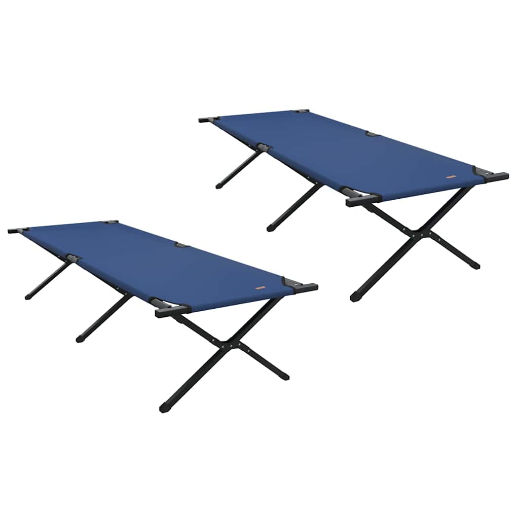 Klapp Schlafbett fürs Camping 2 pcs Blau 210 x 80 x 46 cm