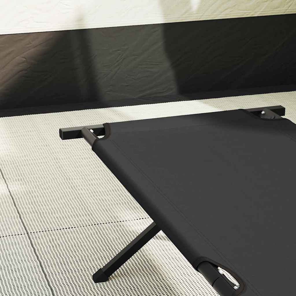 Klapp Schlafbett fürs Camping 2 pcs Schwarz 210 x 80 x 46 cm