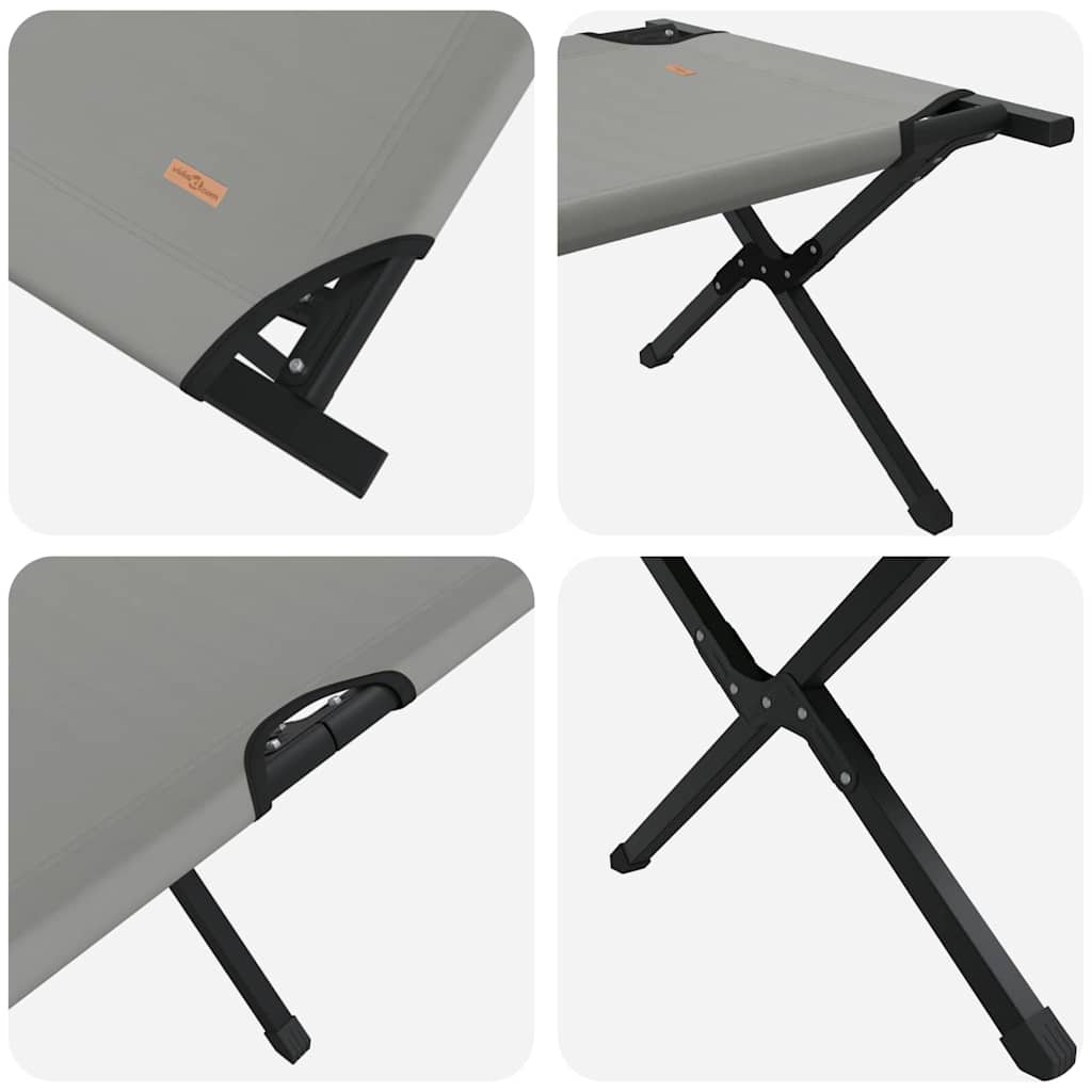 Klapp Schlafbett fürs Camping 2 pcs Grau 210 x 80 x 46 cm