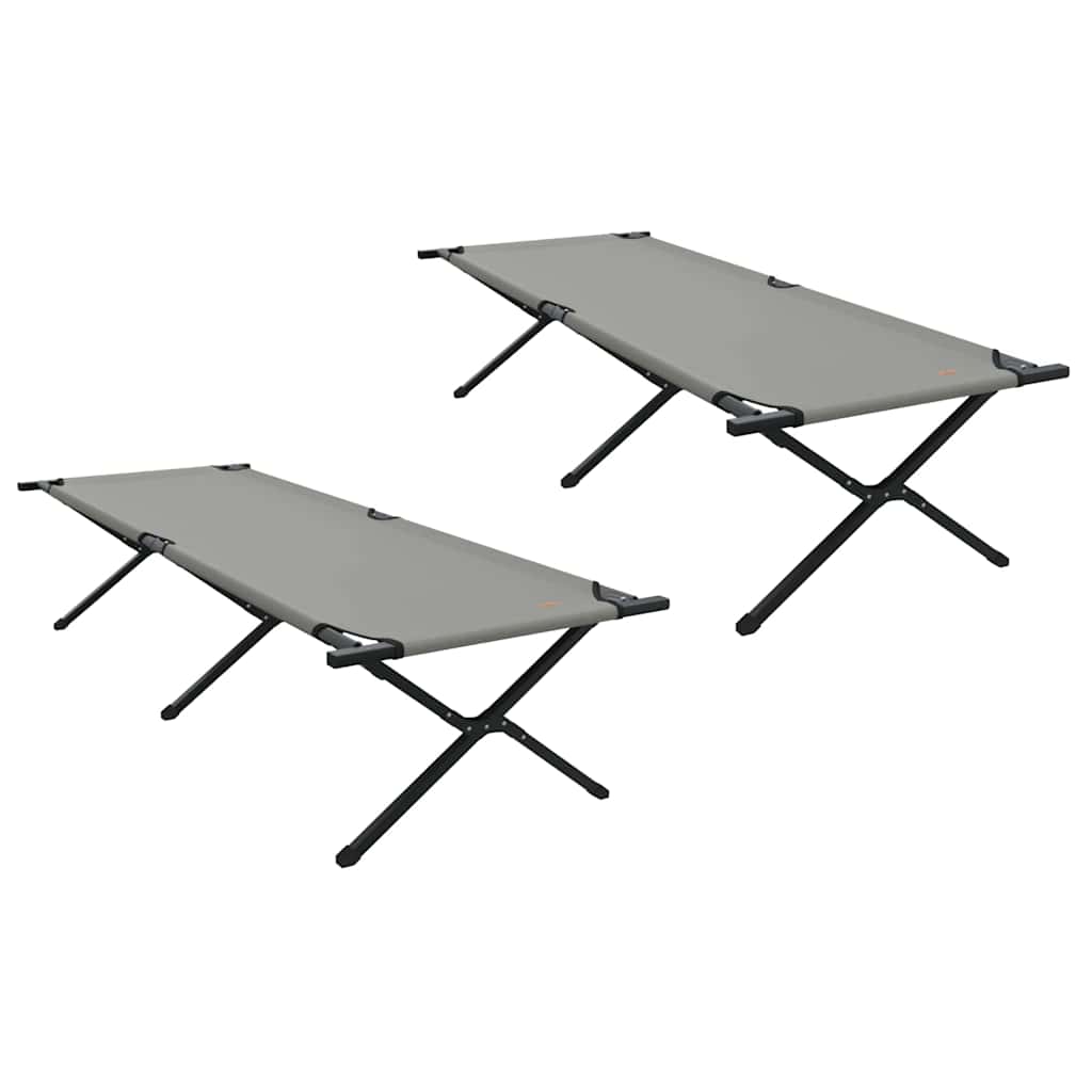 Klapp Schlafbett fürs Camping 2 pcs Grau 210 x 80 x 46 cm