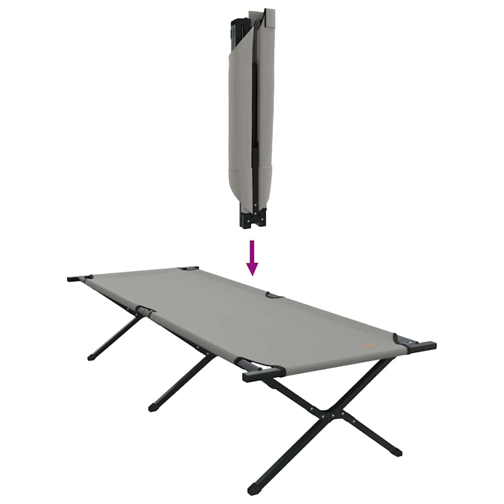 Klapp Schlafbett fürs Camping 2 pcs Grau 210 x 80 x 46 cm