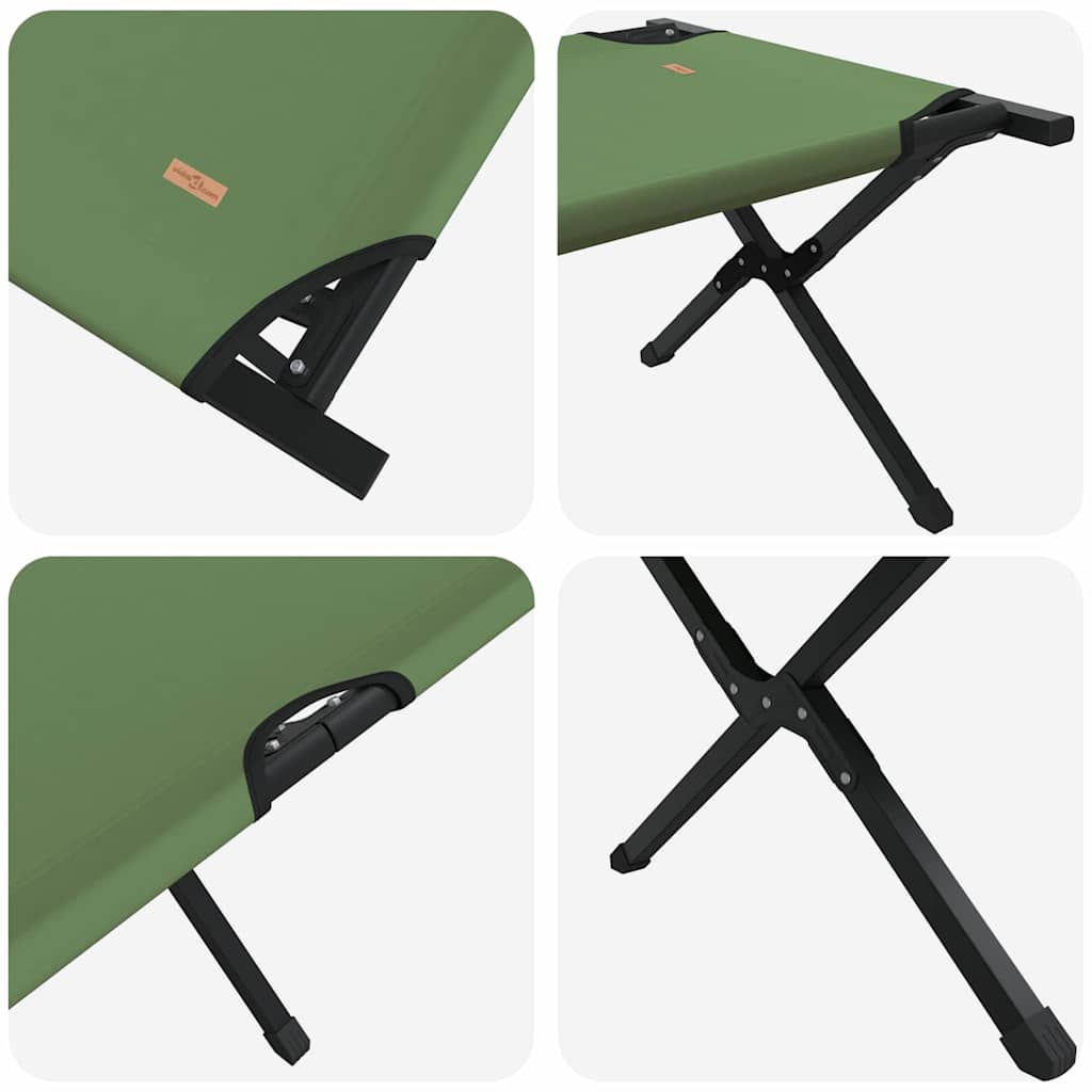 Klapp Schlafbett fürs Camping 2 pcs Grün 210 x 80 x 46 cm