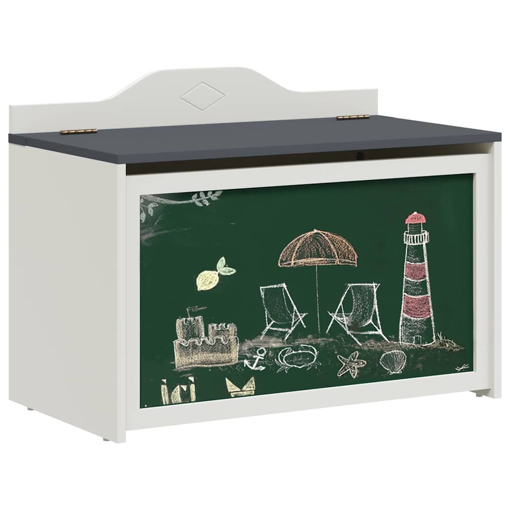 Box mit Stauraum und Tafelvorderseite ROROS Grau und Weiß