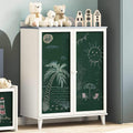 Schrank mit zwei Türen und Tafel-Front ROROS Grau und Weiß