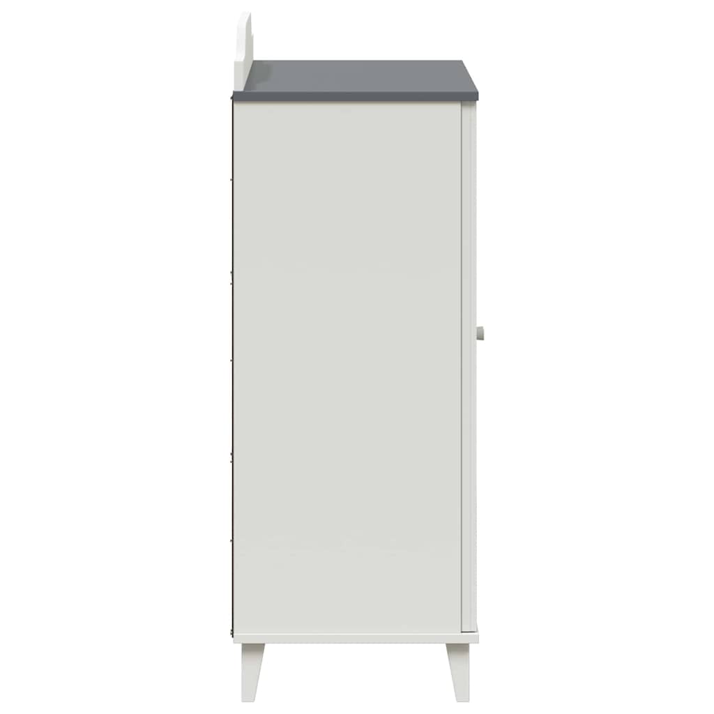 Schrank mit zwei Türen und Tafel-Front ROROS Grau und Weiß