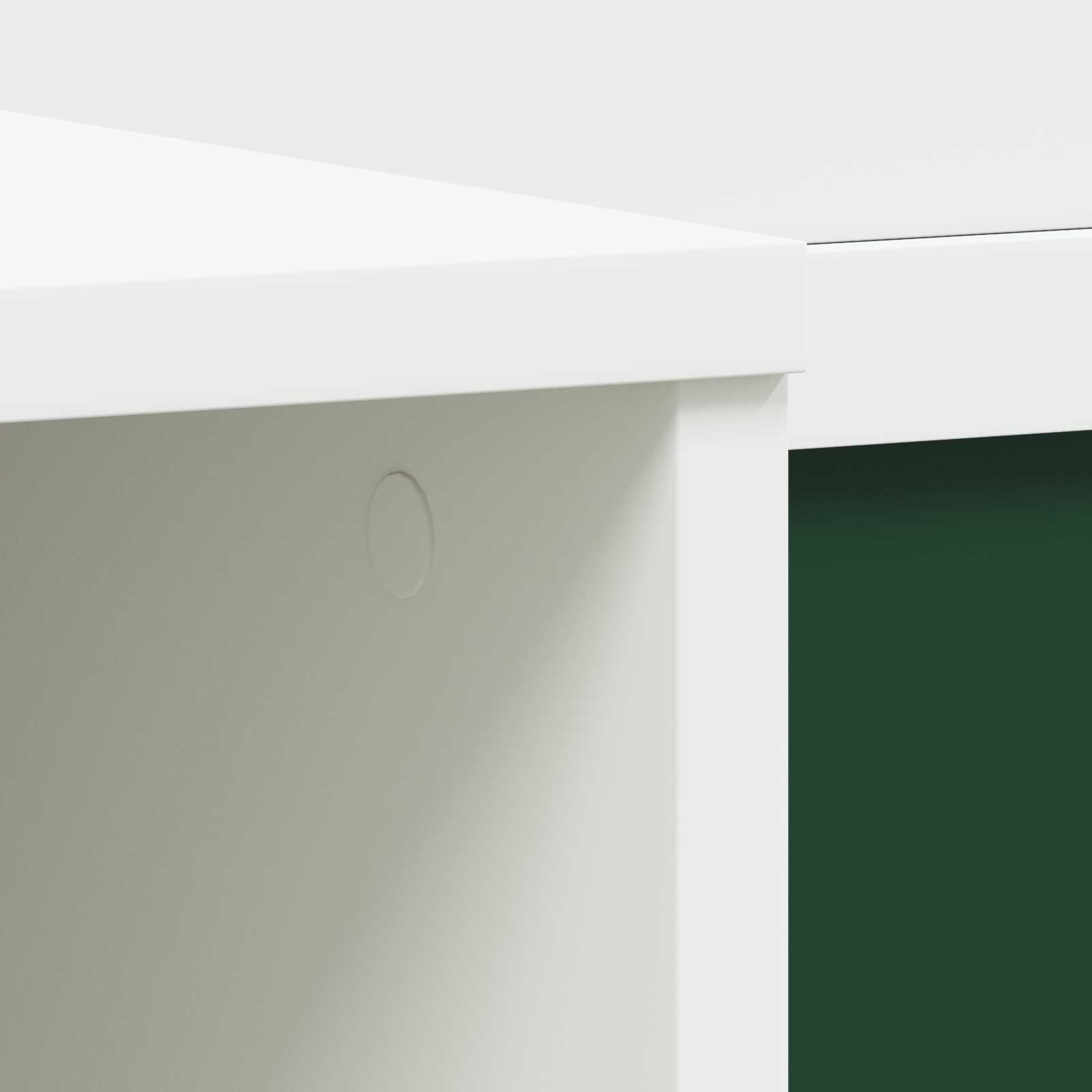 Schreibtisch mit offener Ablage und Kreidetafel ROROS Weiß