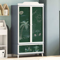 Kreidetafel Kleiderschrank ROROS Grau und Weiß 90 x 45 x 165 cm