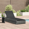 Sonnenliege Grau 200,5 x 70 x 75 cm Poly-Rattan