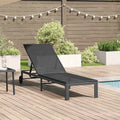 Sonnenliege Poly-Rattan Schwarz