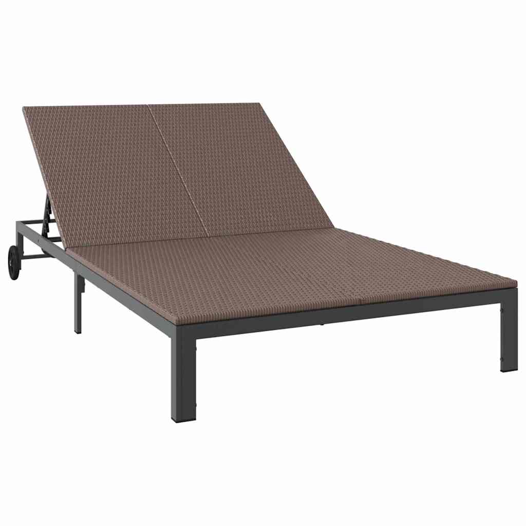 Sonnenliege Poly-Rattan Braun