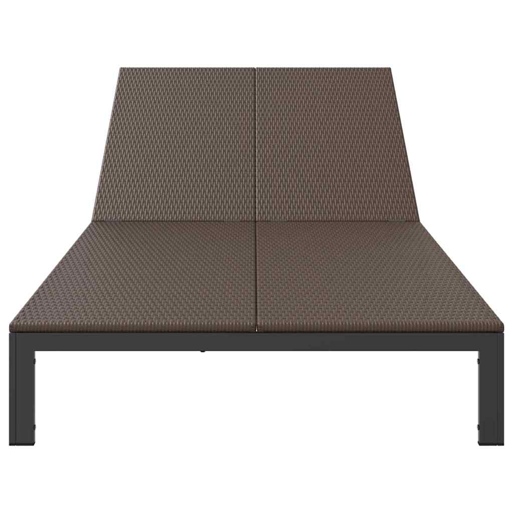 Sonnenliege Poly-Rattan Braun