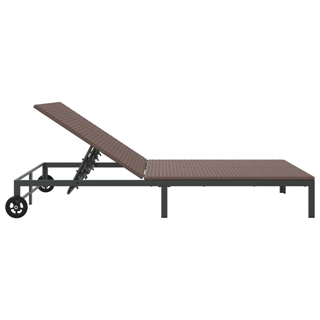 Sonnenliege Poly-Rattan Braun