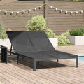 Sonnenliege Poly-Rattan Schwarz