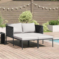 Sonnenliege mit Kissen 2-Person Anthrazit 153 x 115 x 69,5 cm