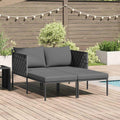 Sonnenliege mit Kissen 2-Person Anthrazit 153 x 115 x 69,5 cm